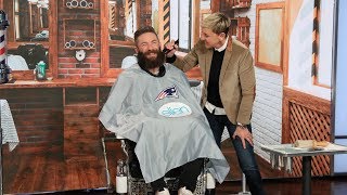 Extended Ellen Shaves Off Super Bowl MVP Julian Edelmans Beard for Charity [upl. by Tonia827]