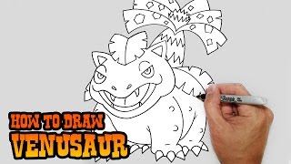 How to Draw Venusaur  Pokemon [upl. by Wenoa216]