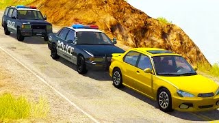 Crazy High Speed Police Chases and Roadblock Crashes 2  BeamNG Drive Crash Compilation Gameplay [upl. by Brick90]