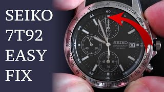 Seiko quartz chronograph reset How to fix misaligned hands 7T62 7T92 etc [upl. by Annabal858]