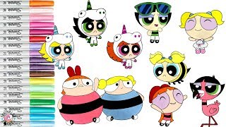 Powerpuff Girls Coloring Book Compilation Bubbles Blossom Buttercup PPG  SPRiNKLED DONUTS [upl. by Berti]