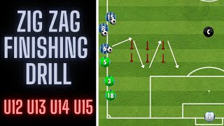 Zig Zag Finishing Drill  U12 U13 U14 U15  FootballSoccer [upl. by Alleuqcaj350]