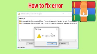 How to fix error No Archives found when extracting file with WinRAR [upl. by Bran]