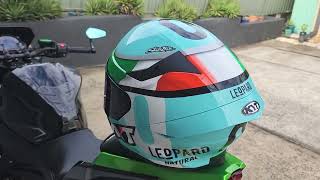 Quick walk around of my KYT TT Course Leopard Helmet [upl. by Laven]