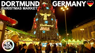 🇩🇪 Dortmund Germany Christmas Market 4KHDR Walk 2022✨Biggest Christmas Tree in the World [upl. by Heloise]