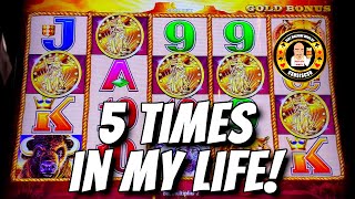 5 TIMES IN MY LIFE  5 coins on Buffalo Gold Slot Machines [upl. by Adok72]