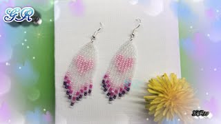 DIY Beaded Fringe Earing No 3  Brick Stitch [upl. by Torry]