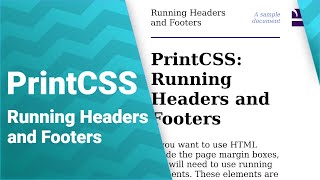 PrintCSS Running Headers and Footers [upl. by Vine]