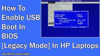 How To Enable USB Boot In BIOS Legacy Mode In HP Laptops  Unlimited Solutions [upl. by Artemisia]