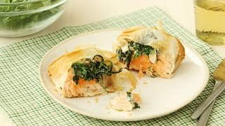 Phyllo Rolls with Spinach and Salmon [upl. by Mcclenaghan544]