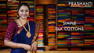 Simple Silk Cotton Sarees  8 Oct 20  Prashanti [upl. by Loralyn]