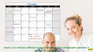 1005002328193187 A2 Dry erase Monthly Whiteboard Calendar for Wall Sticker Erasable Sch [upl. by Ardnasirhc]