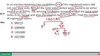 In an election between two candidates 5 of the registered voters did not cast their vote 10 of t [upl. by Elyak]