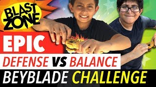 Epic Beyblade Burst Battle Defense vs Balance Challenge [upl. by Sowell]