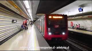 Metro de Santiago  Tren Alstom NS16 2130 en estación Patronato L2 [upl. by Madelena]