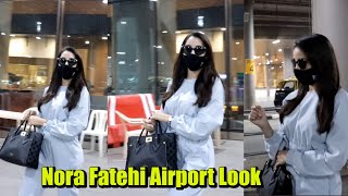 Beautiful NORA FATEHI Returns From MOROCCO Greets Media [upl. by Tekcirc]