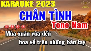 Chân Tình Karaoke Tone Nam Nhạc Sống 2023  Trọng Hiếu [upl. by Suzette]