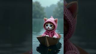 Serene Kitten in a Stormy Lake kitten hyperrealistic stormy [upl. by Anahsat]