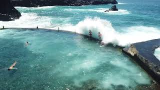 Los Gigantes en Tenerife  Awesome Wild Water Action in Natural Pool [upl. by Dlaner]