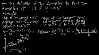 32 The Derivative as a Function [upl. by Uhej916]