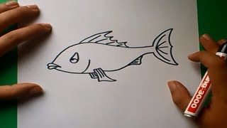 Como dibujar un pez paso a paso 2  How to draw a fish 2 [upl. by Nitsed781]