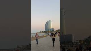 Spain Barcelona beach walk barcelona [upl. by Willner]