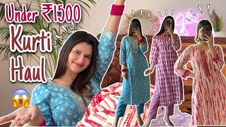 Designer KurtiKurta Sets Haul Under ₹1500  Stylish Kurti Haul  Rupal Yadav [upl. by Valeta]