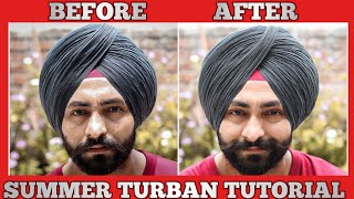 Summer Turban Tutorial  Wattan Wali Pagg  Punjabi Pagg  Sikh Turban Tying  Dastar  Mann Khudh [upl. by Dnalram]