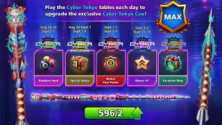 8 Ball Pool Cyber Tokyo 🤯 New Cue And New table Pool Pass Level Max [upl. by Netsreik]