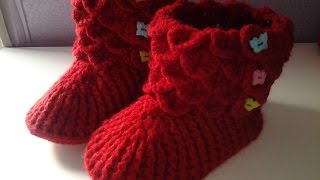 Botines cocodrilo a crochet ganchillo 4 tutorial DIY [upl. by Arorua]