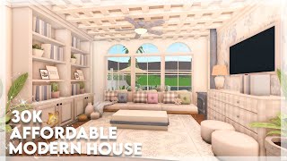 30k BLOXBURG Warm Affordable Modern Home  bloxburg house build  bloxburg speed build [upl. by Notlem]