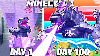 I Survived 100 DAYS as a AMETHYST GODZILLA in Minecraft [upl. by Andree]