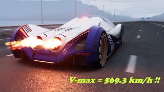 Devel Sixteen 123L 5007HP QuadTurbo V16 Top Speed 5694 kmh  Assetto Corsa [upl. by Busch727]