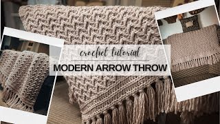 Modern Crochet Throw  Crochet Blanket Pattern  Full Tutorial [upl. by Gibson]