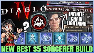 Diablo 4  New Best S5 Highest Damage Sorcerer Build Guide  New OP Chain Lightning  EASY Endgame [upl. by Ailama762]