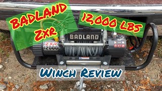 BADLAND 12000 Pound Winch Harbor Freight Review [upl. by Arahsat530]