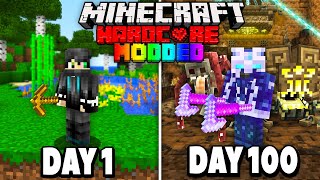 I Survived 100 Days in Hardcore Modded Minecraft 1000 Mods [upl. by Lorie556]