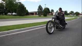 Custom Harley Davidson Sportster Hardtail Springer Chop Suicide Shift [upl. by Ecirtel]