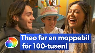 Pernilla kommer på ett fett rim för Theos födelsedag  Wahlgrens värld  discovery Sverige [upl. by Oibesue]