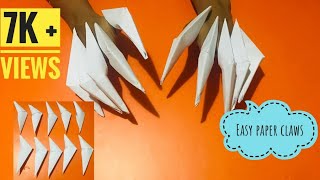 Very Easy Paper Claws l Paper Dragon claws easy l Origami Claws Easy [upl. by Htiek526]