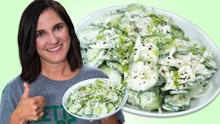 How to Make Creamy Cucumber Salad  Best Summer Side Dish Recipes  Well Done [upl. by Hugues]