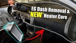 Installing a NEW Heater Core for my EG Hatch  9295 Honda Civic Dash Removal [upl. by Eninej315]