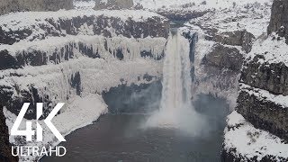 Breathtaking Winter Waterfall Sounds  8 HOURS White Noise  Nature Soundscapes Video [upl. by Torie]