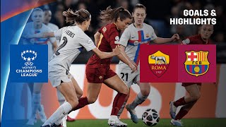 HIGHLIGHTS  AS Roma vs Barcelona  UEFA Womens Champions League 202223 Italiano [upl. by Nolur]