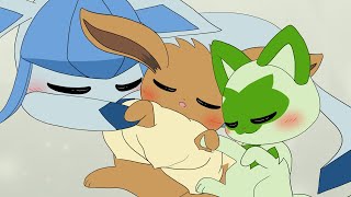 Glaceon wants to be with Eevee and Sprigatito too  Pokémon Animation [upl. by Walling]