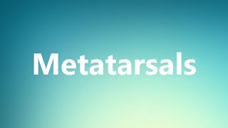 Metatarsals  Medical Definition and Pronunciation [upl. by Atirehgram]