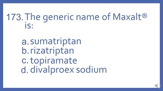 Top 200 Drugs Practice Test Question  The generic name of Maxalt is [upl. by Dorfman]