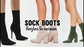 DIY SOCK BOOTS BOTAS CALCETINES [upl. by Darby]