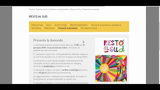 Resto al Sud  Come funziona laccesso alla piattaforma informatica tutorial [upl. by Kcirdez]