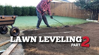 Lawn Leveling with Topsoil  Lawn Renovation  Part 2  Preparing for Ryegrass Seeding [upl. by Norry]